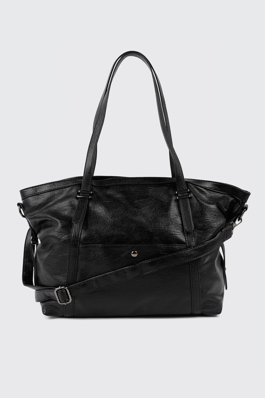 Slouchy Faux Leather Tote