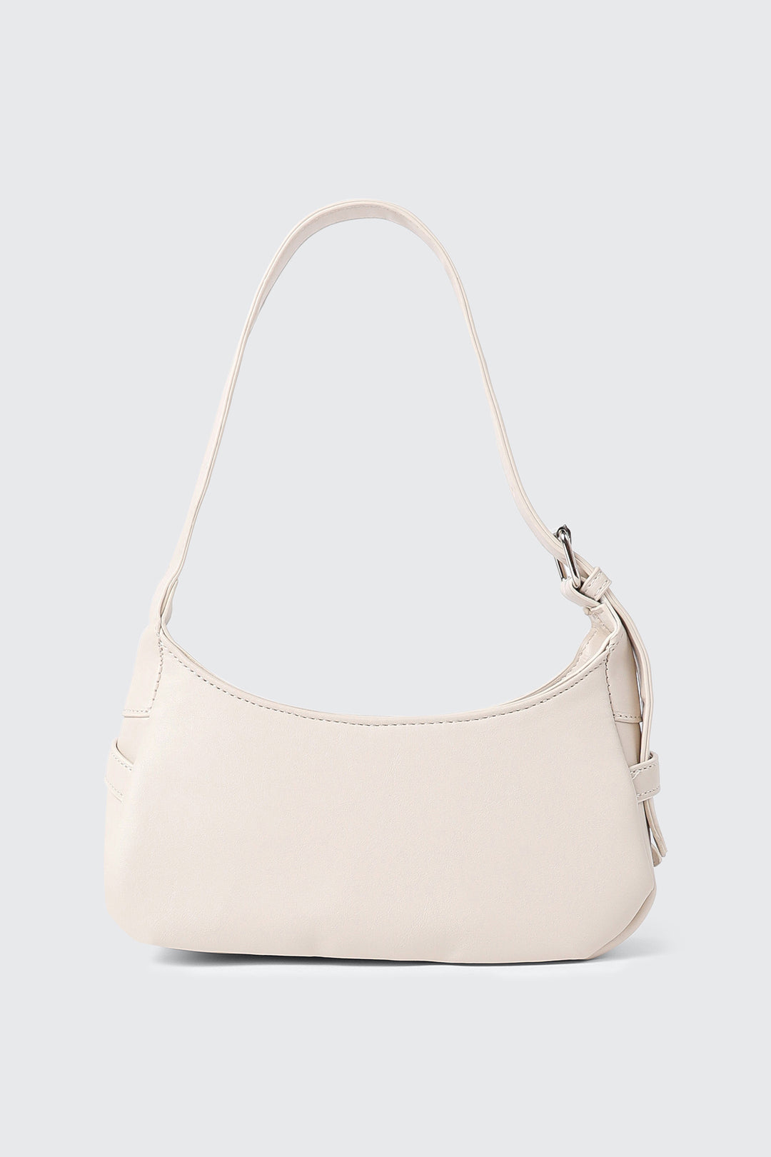 Faux Leather Shoulder Bag with Buckle Strap