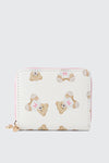 Compact Bear Print Zip Wallet