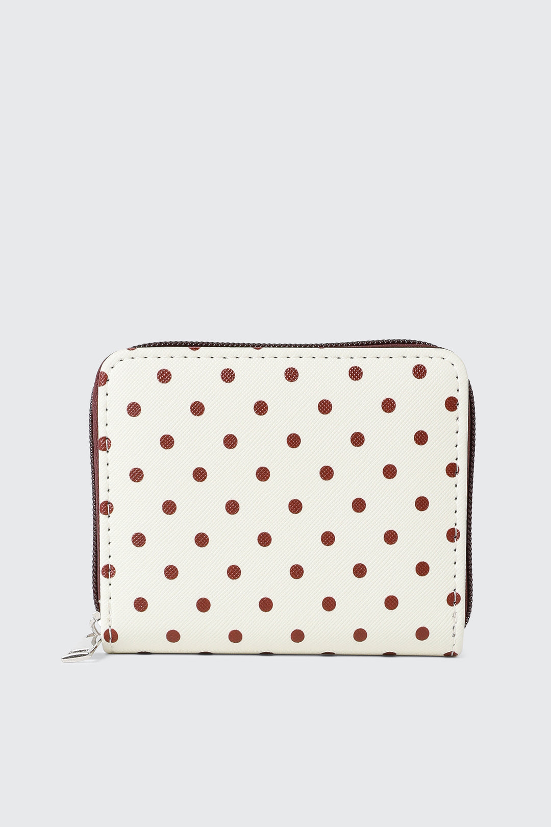 Compact Polka Dot Zip Wallet