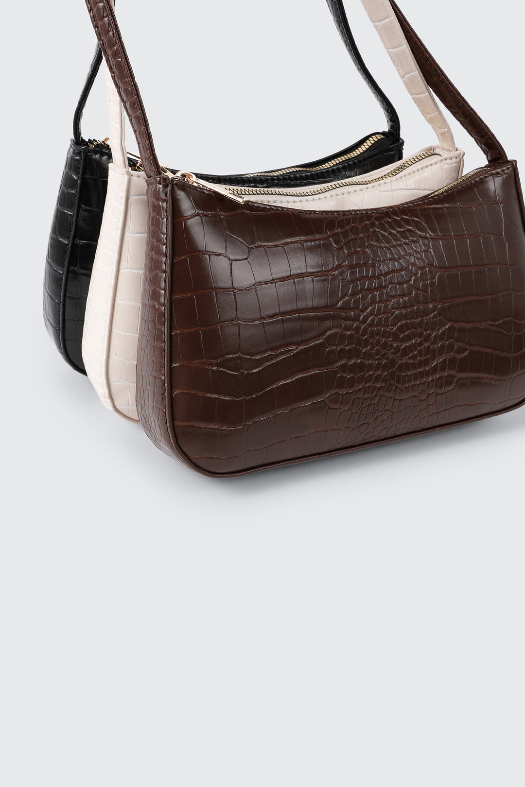 Sac d'épaule embossé croco