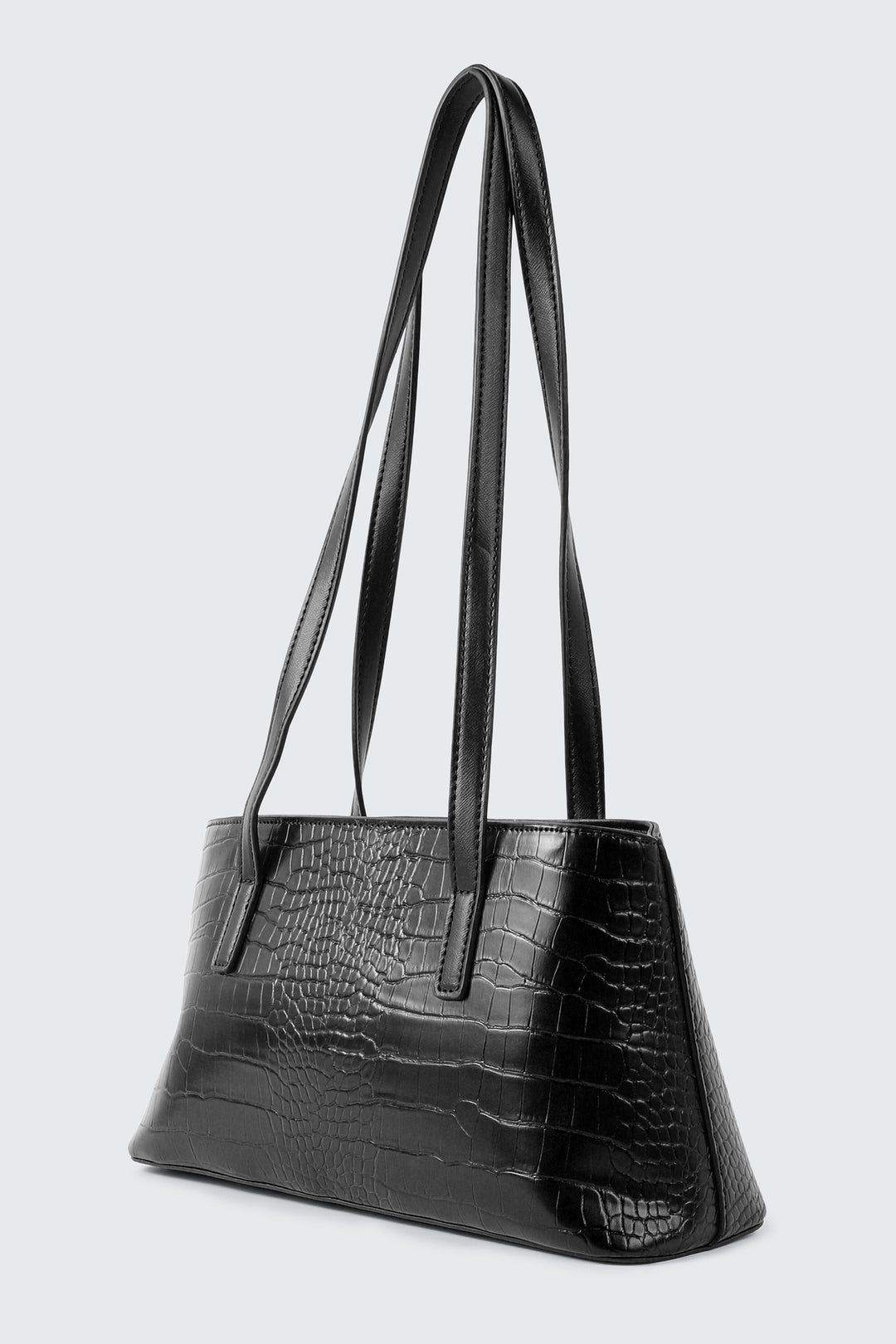 Croc Embossed Faux Leather Shoulder Bag