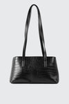 Croc Embossed Faux Leather Shoulder Bag