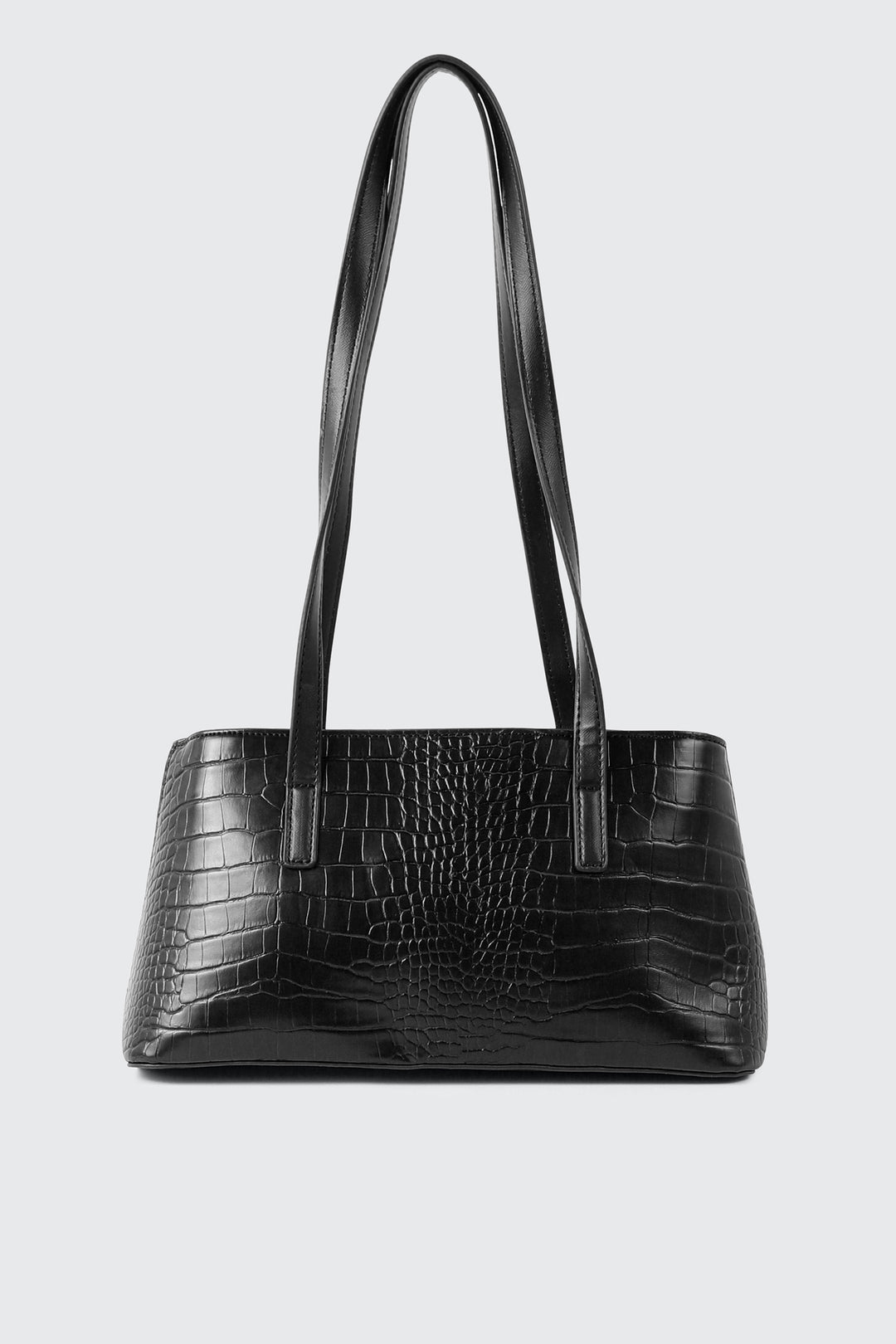 Croc Embossed Faux Leather Shoulder Bag