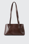 Sac à bandoulière en faux cuir embossé croco