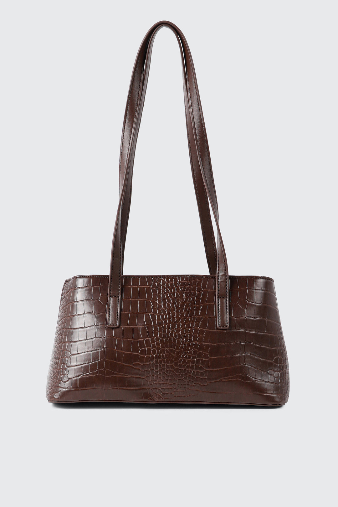 Croc Embossed Faux Leather Shoulder Bag