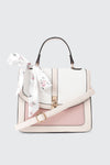 Faux Leather Handbag with Scarf