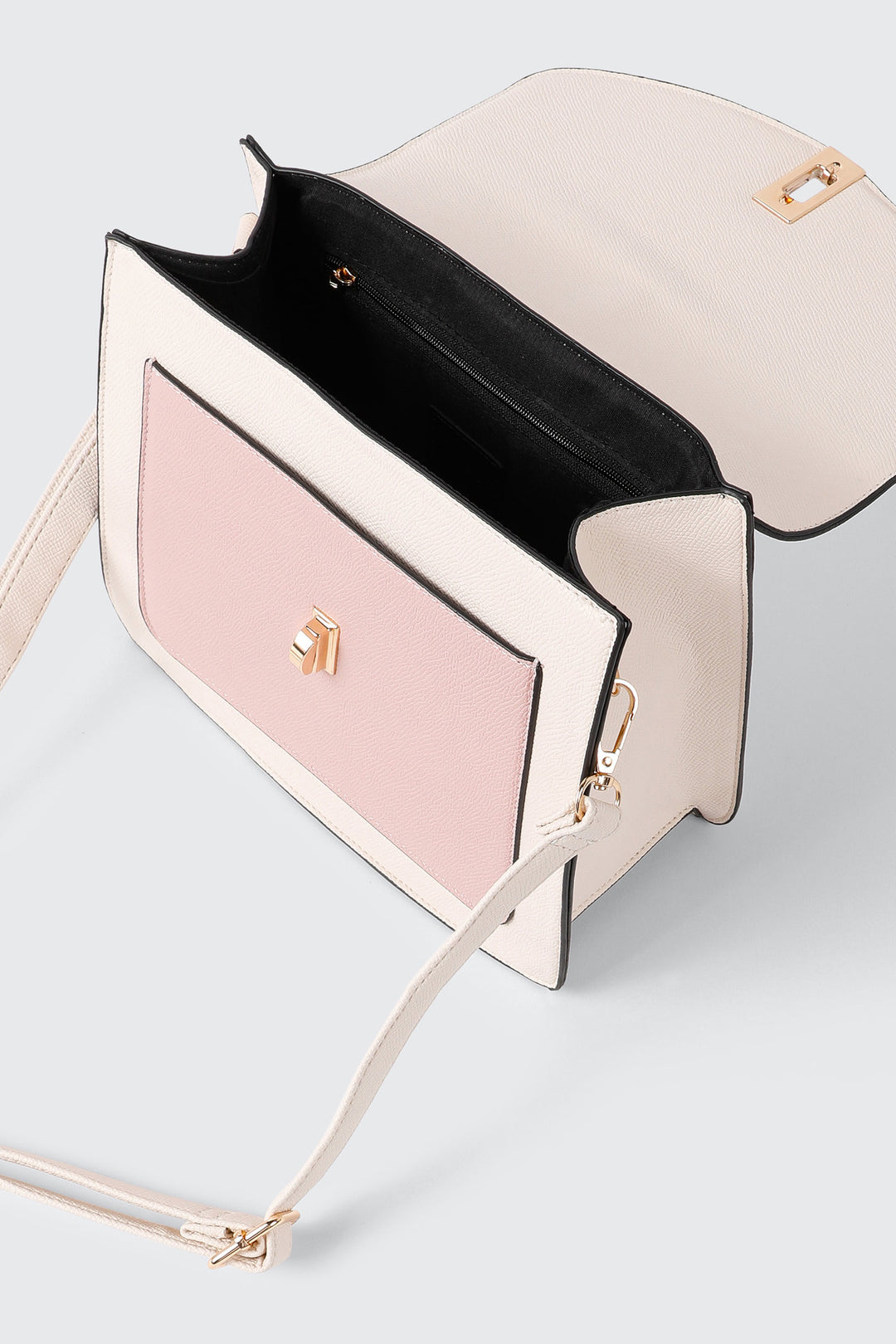 Faux Leather Handbag with Scarf