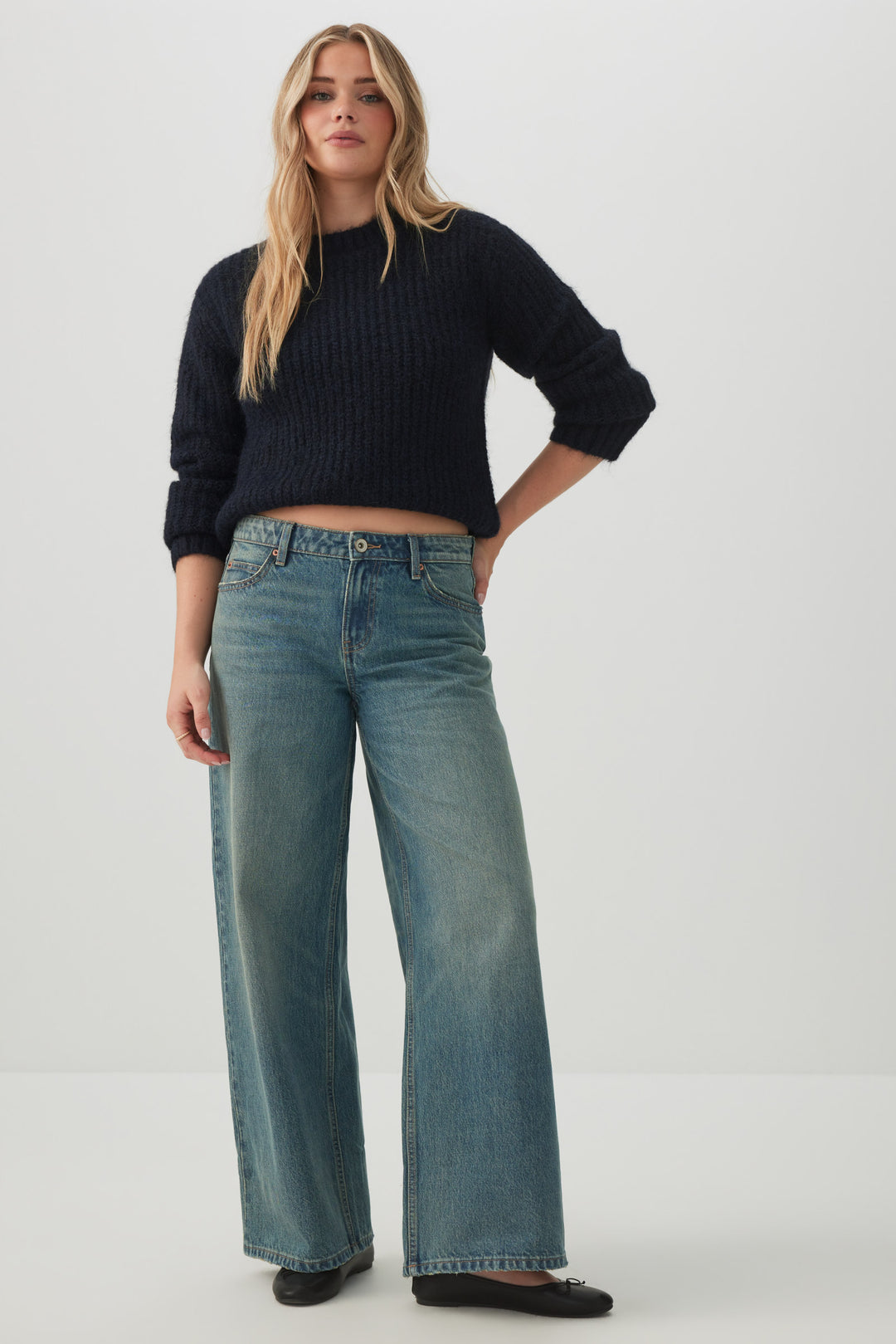 The Off-Duty Fit Low Rise Wide Leg Jean