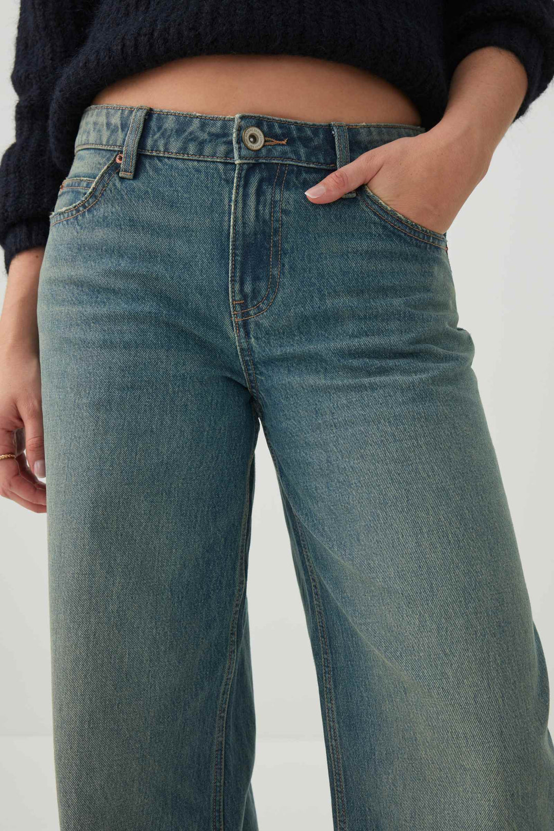 The Off-Duty Fit Low Rise Wide Leg Jean