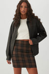 High Rise Plaid Mini Skirt