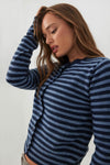 Cardigan court boutonné en mélange de laine