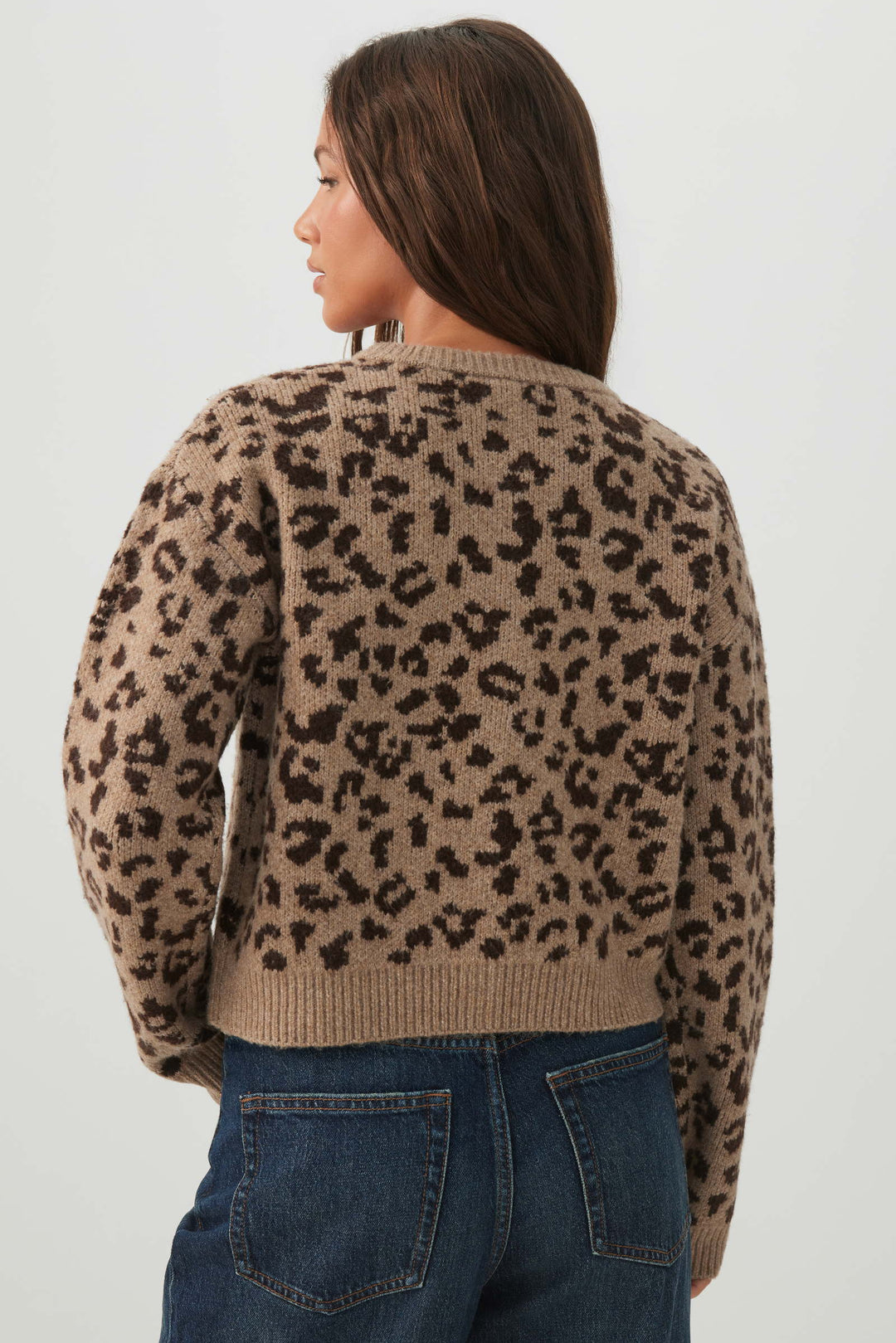 Cardigan jacquard à imprimé léopard MODERAKNIT™