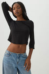 Cropped Fine Rib Top