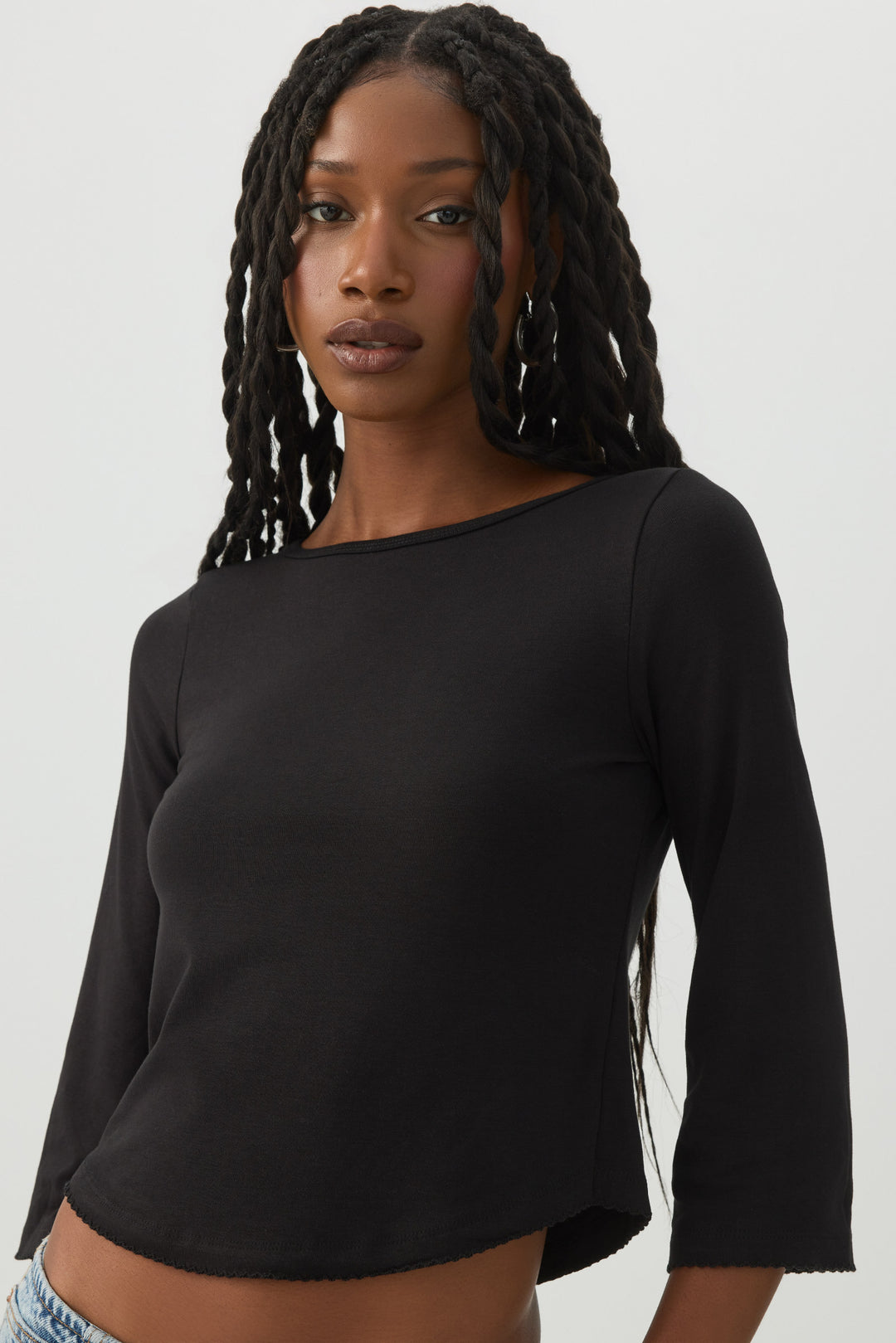 Cropped Fine Rib Top