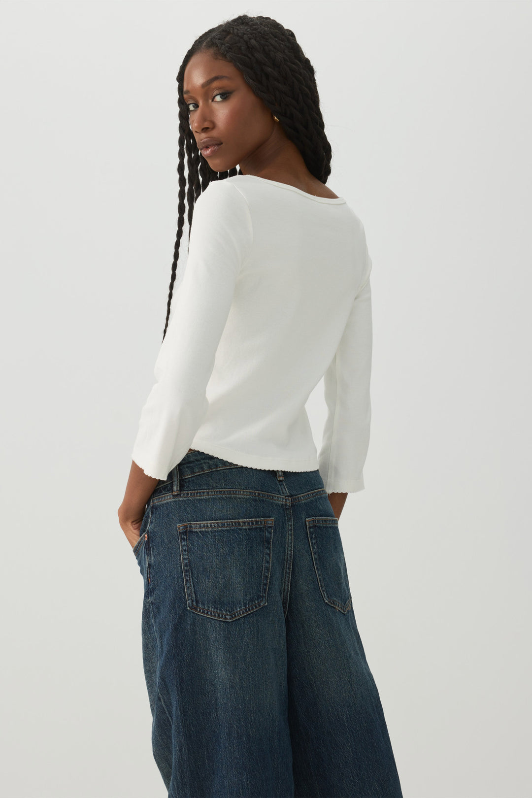 Cropped Fine Rib Top