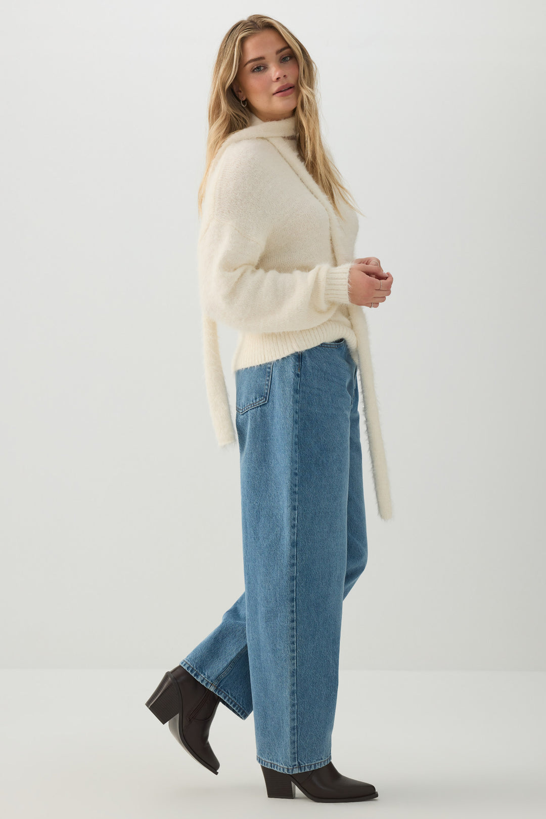 Oversized Sweater with Scarf