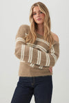 Striped Off Shoulder Sweater