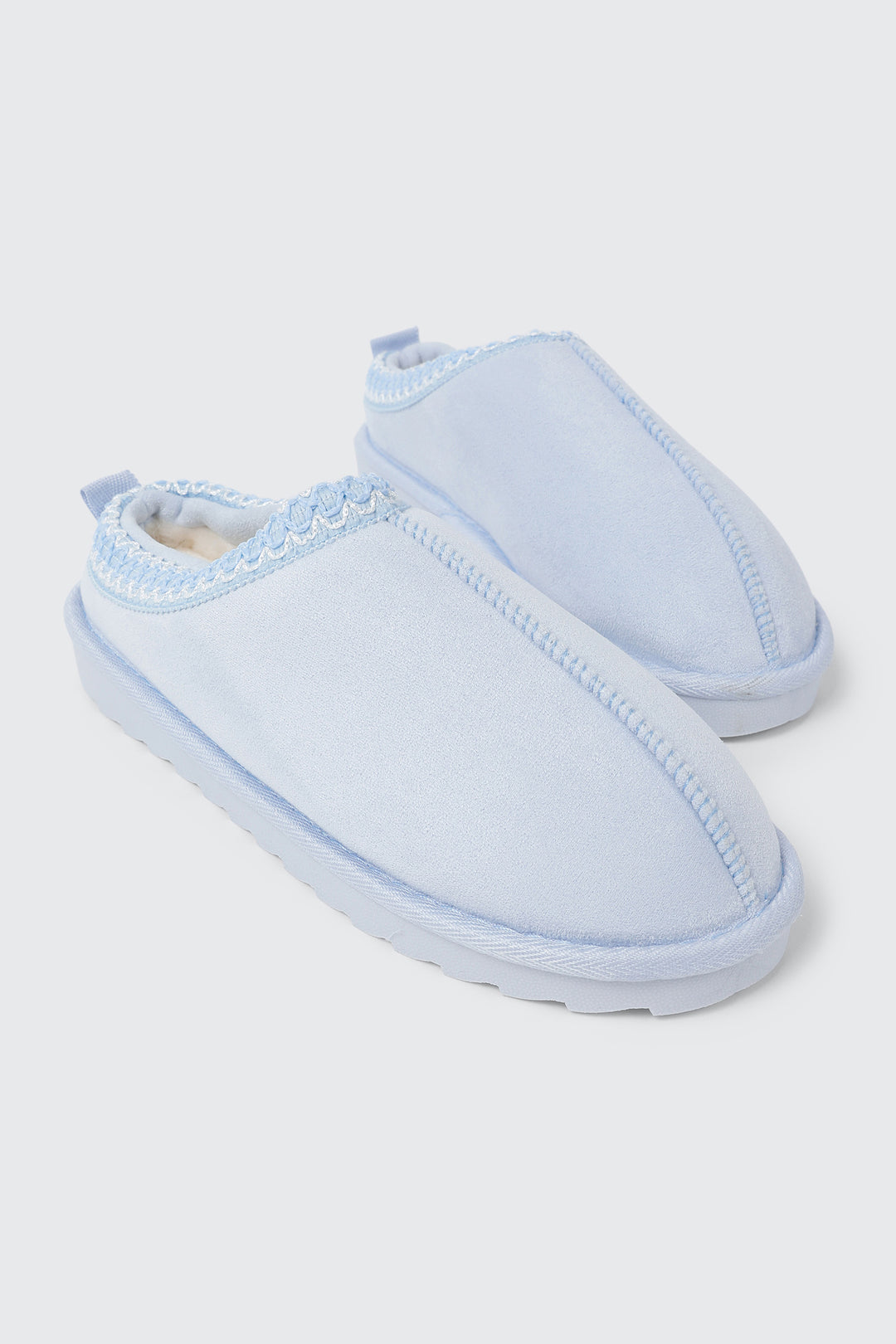 Faux Suede Lined Mule Slippers