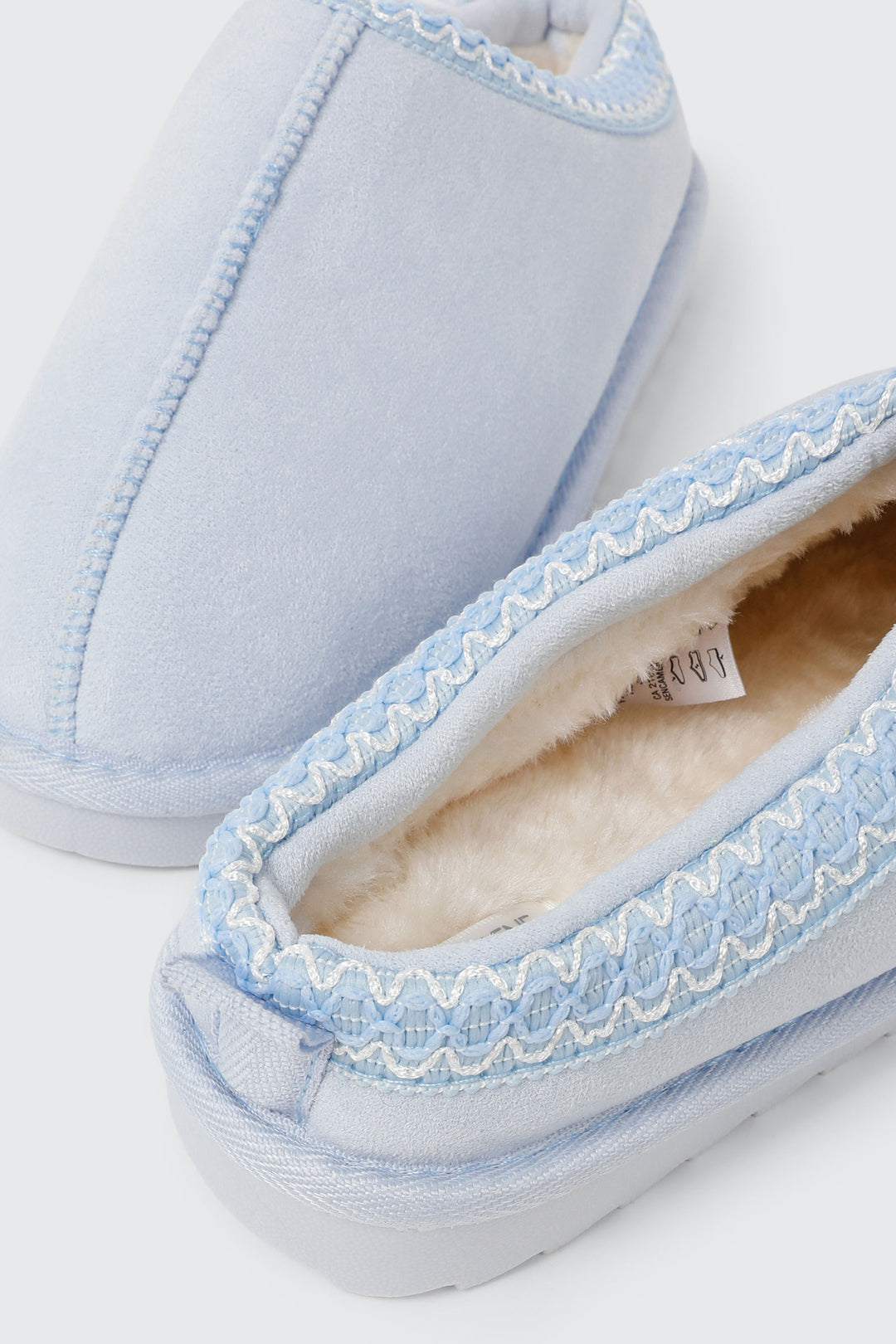 Faux Suede Lined Mule Slippers