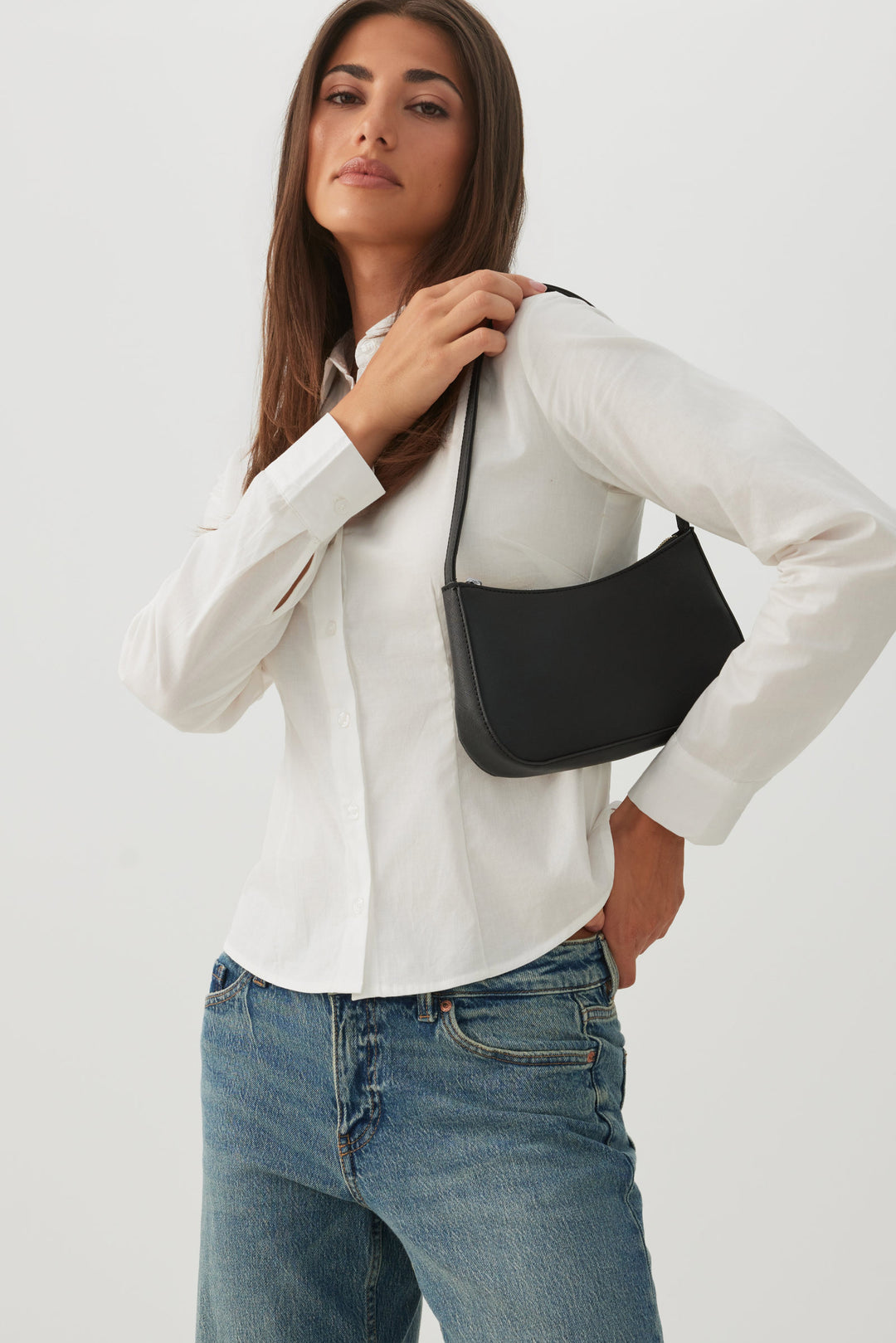 Faux Leather Shoulder Bag