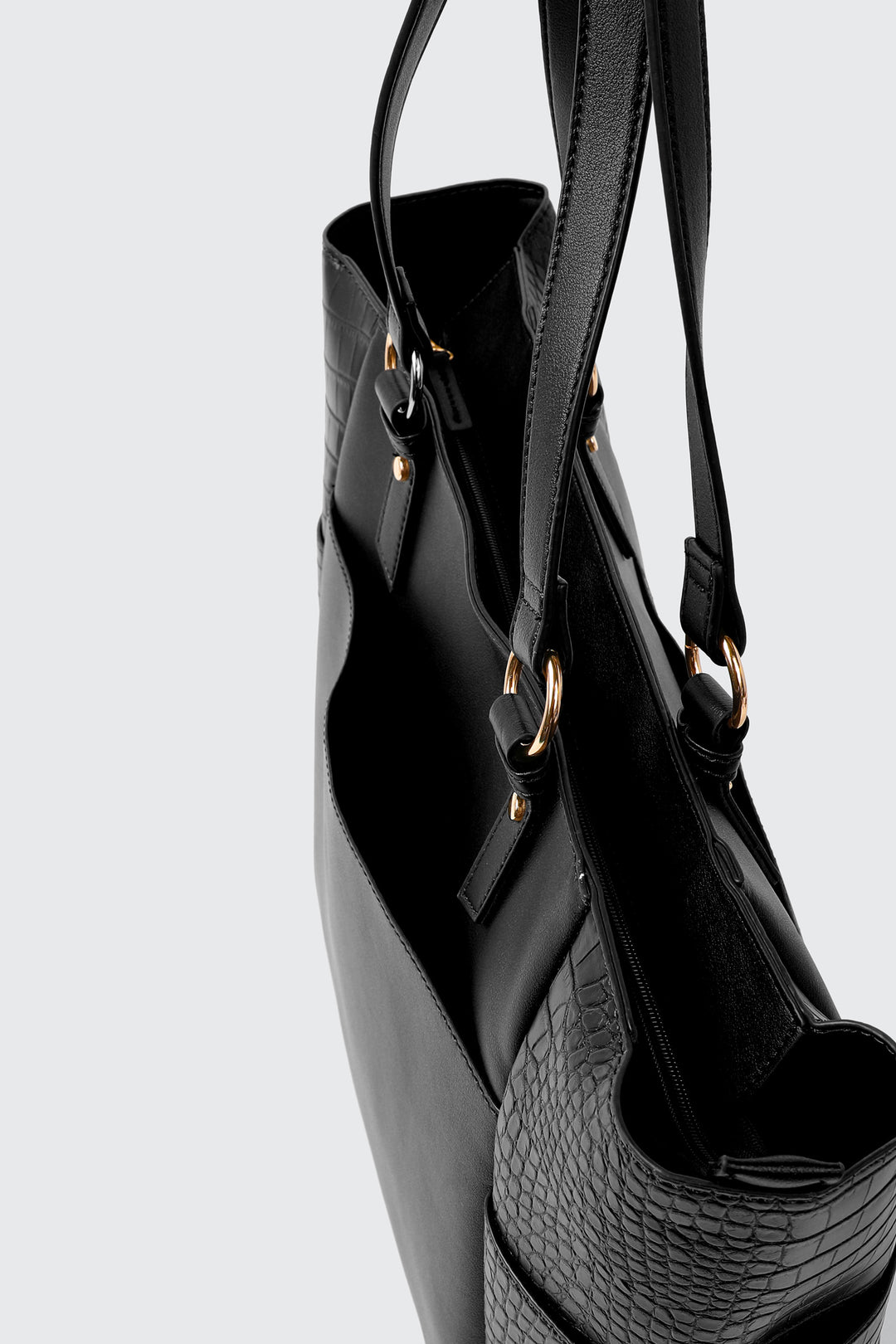 Large Faux Leather Shoulder Bag