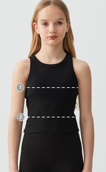 Measurement guide diagram showing where to measure