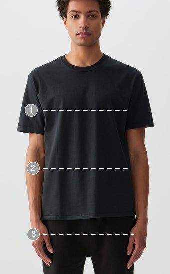 Measurement guide diagram showing where to measure